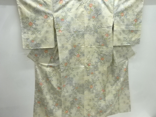 JAPANESE KIMONO / MAWATA OJIYA TSUMUGI / UNUSED / WOVEN FLOWER
